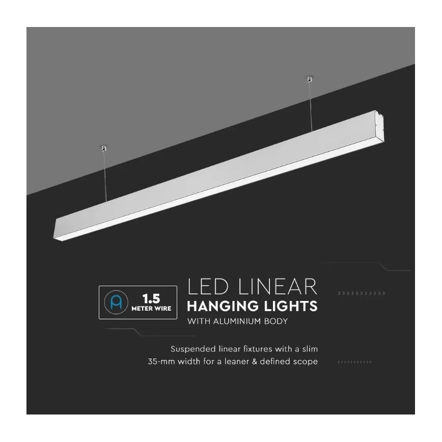 LED Висящ полилей SAMSUNG CHIP LED/40W/230V 4000K сребрист