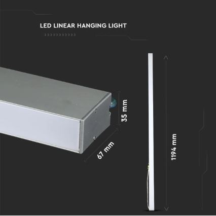LED Висящ полилей SAMSUNG CHIP LED/40W/230V 4000K сребрист
