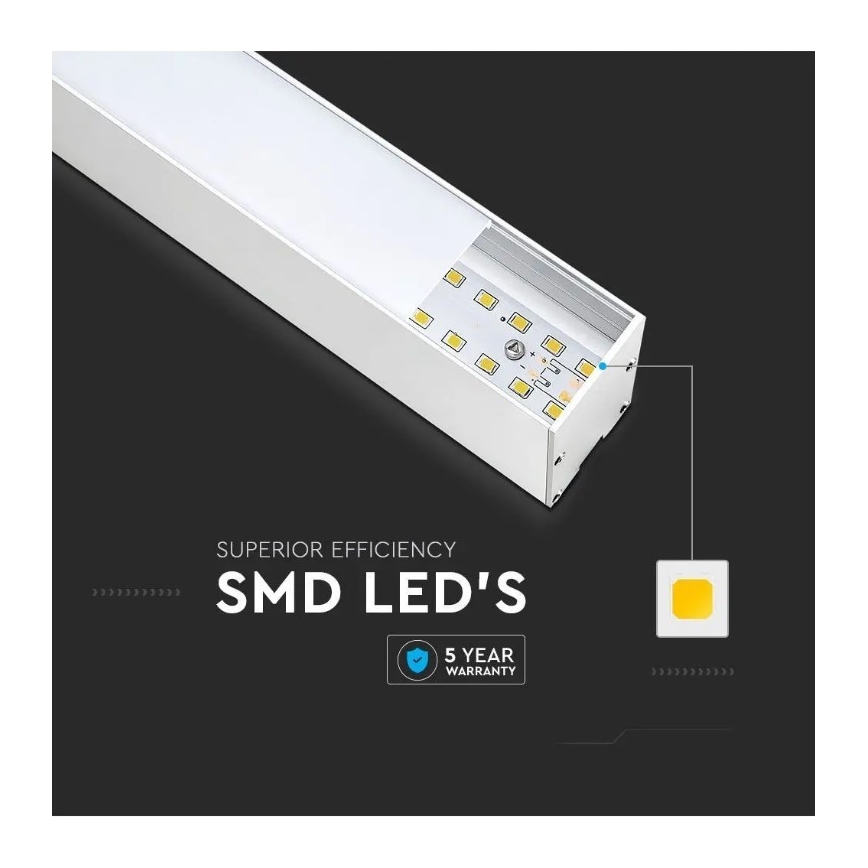 LED Висящ полилей SAMSUNG CHIP LED/40W/230V 6400K бял