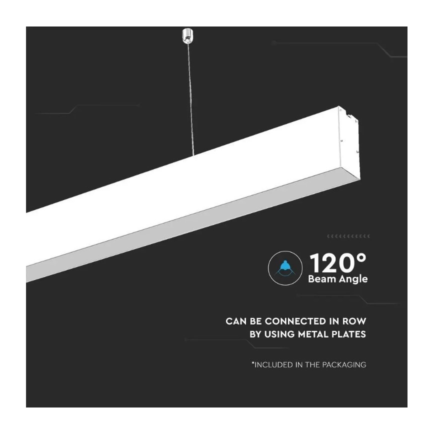 LED Висящ полилей SAMSUNG CHIP LED/40W/230V 6400K бял