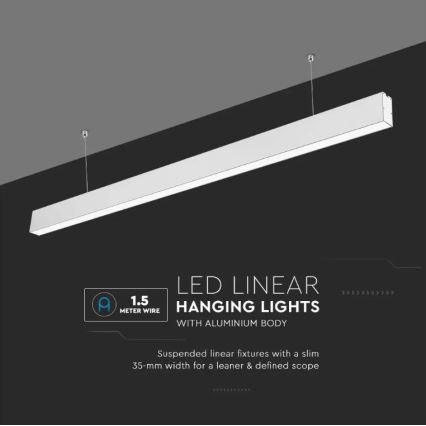 LED Висящ полилей SAMSUNG CHIP LED/40W/230V 6400K бял