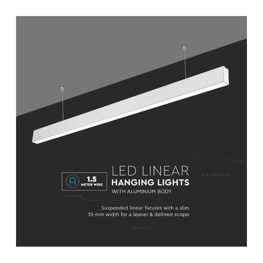 LED Висящ полилей SAMSUNG CHIP LED/40W/230V 6400K бял