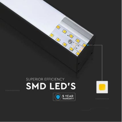 LED Висящ полилей SAMSUNG CHIP LED/40W/230V 6400K черен