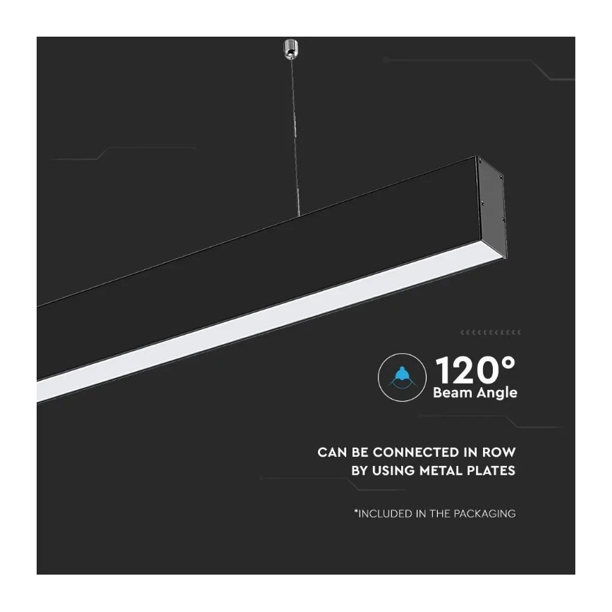 LED Висящ полилей SAMSUNG CHIP LED/40W/230V 6400K черен