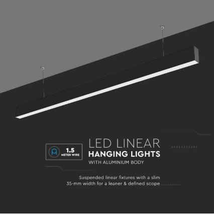 LED Висящ полилей SAMSUNG CHIP LED/40W/230V 6400K черен