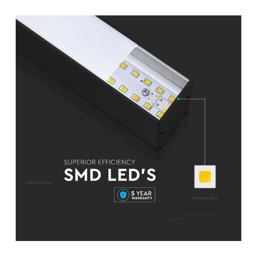 LED Висящ полилей SAMSUNG CHIP LED/40W/230V 6400K черен