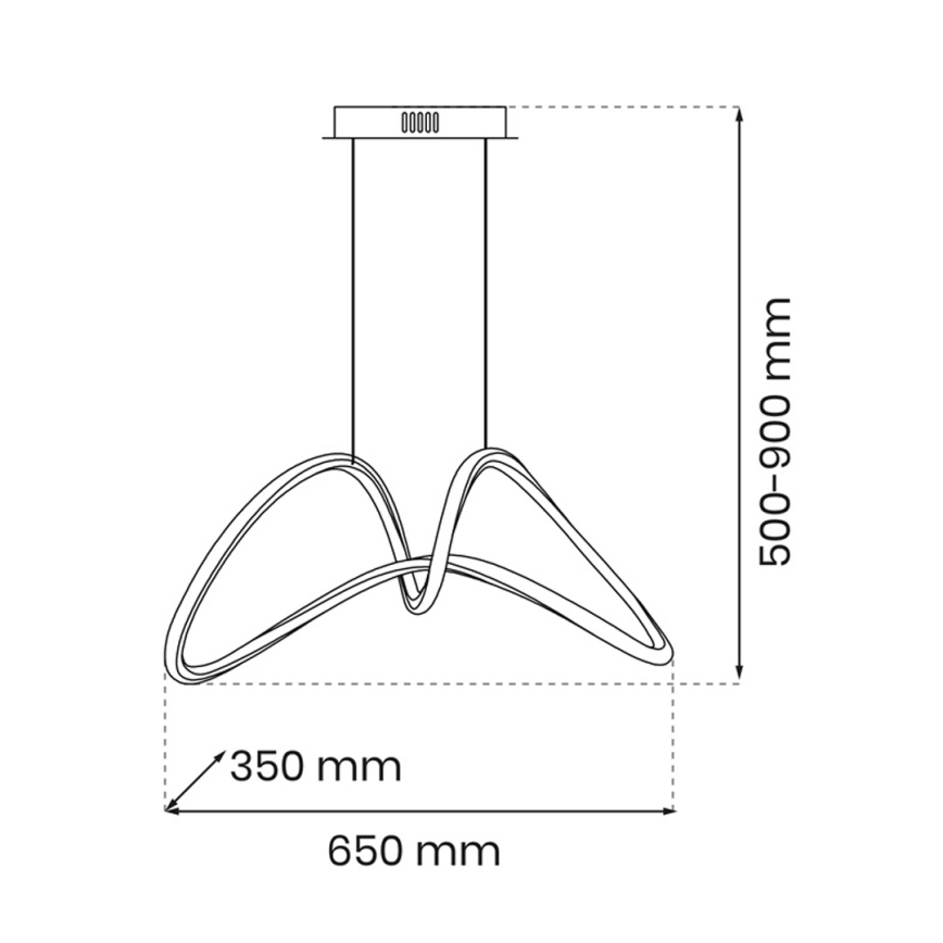 LED Висящ полилей TESORO LED/48W/230V черен