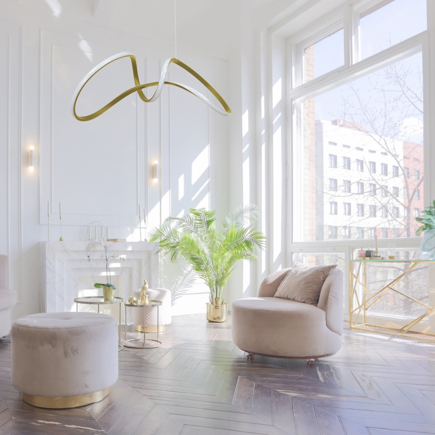 LED Висящ полилей TESORO LED/48W/230V златист