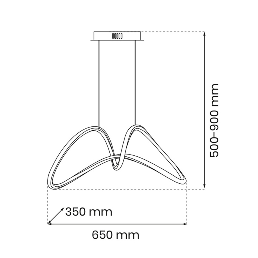 LED Висящ полилей TESORO LED/48W/230V златист
