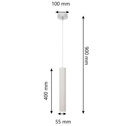 LED Висящ полилей TUBA 1xGU10/4,8W/230V сив/матов хром