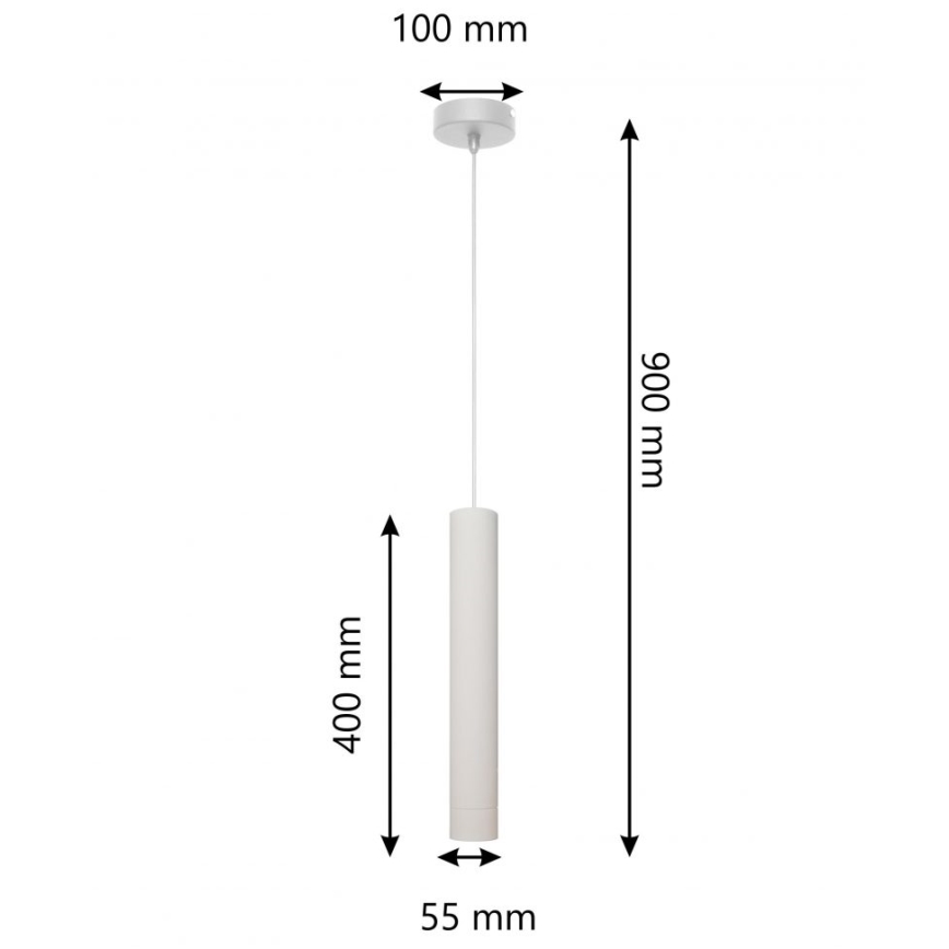 LED Висящ полилей TUBA 1xGU10/4,8W/230V сив/матов хром