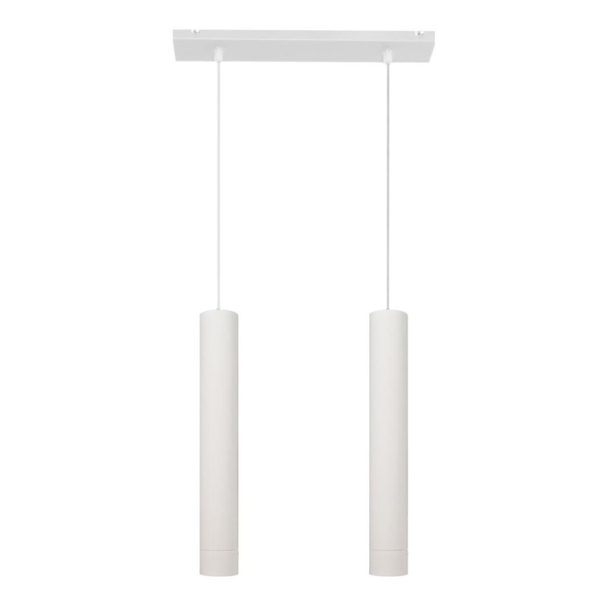 LED Висящ полилей TUBA 2xGU10/4,8W/230V бял