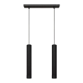 LED Висящ полилей TUBA 2xGU10/4,8W/230V черен