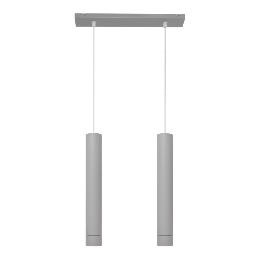 LED Висящ полилей TUBA 2xGU10/4,8W/230V сив