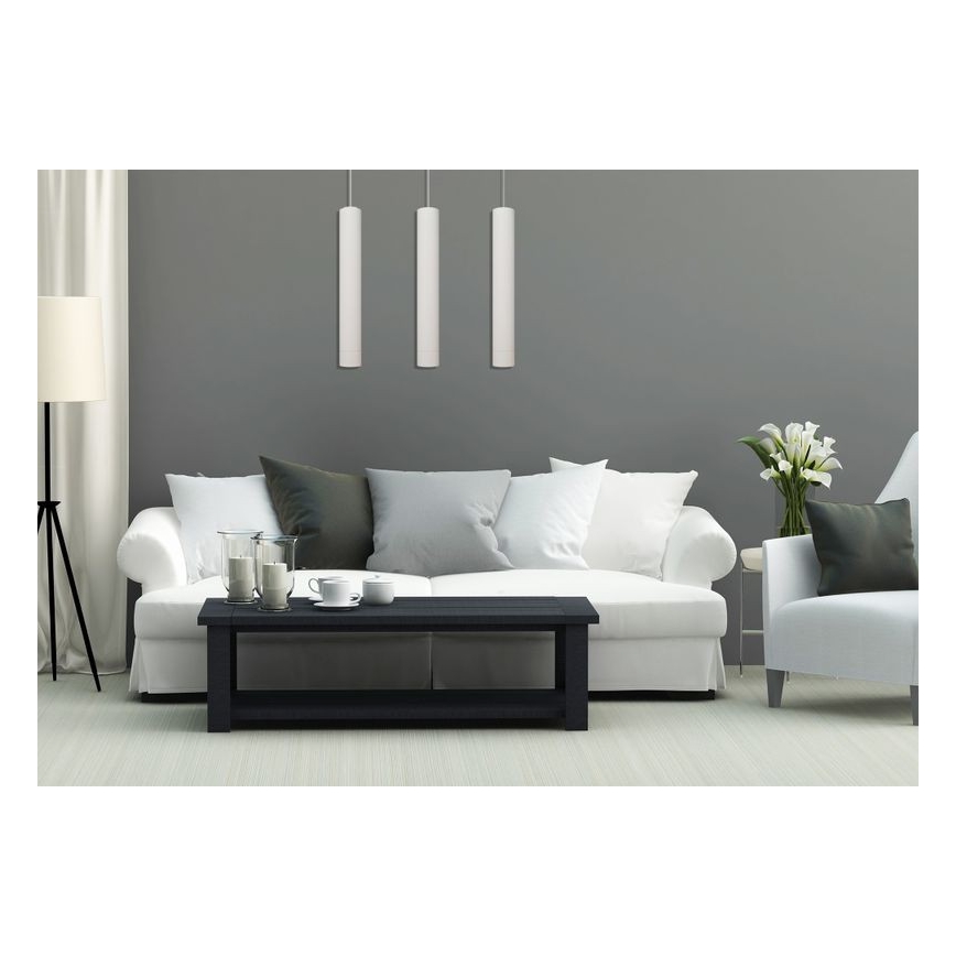 LED Висящ полилей TUBA 3xGU10/4,8W/230V бял