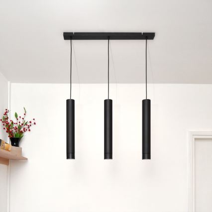 LED Висящ полилей TUBA 3xGU10/4,8W/230V черен