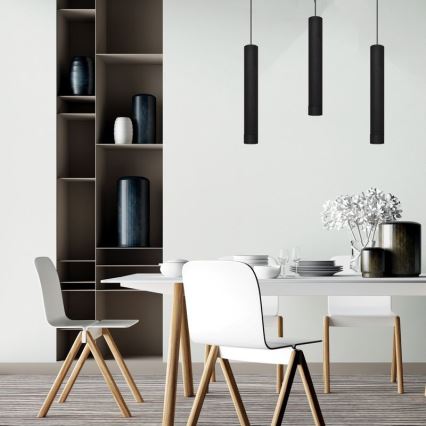 LED Висящ полилей TUBA 3xGU10/4,8W/230V черен