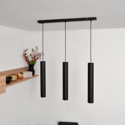 LED Висящ полилей TUBA 3xGU10/4,8W/230V черен