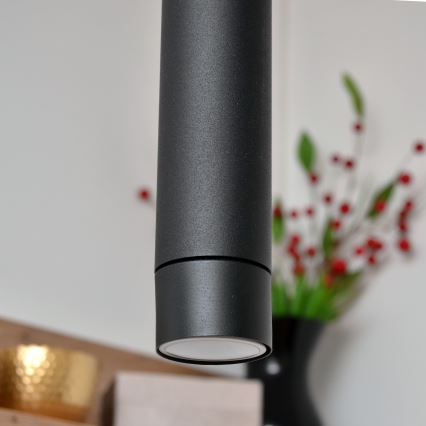 LED Висящ полилей TUBA 3xGU10/4,8W/230V черен