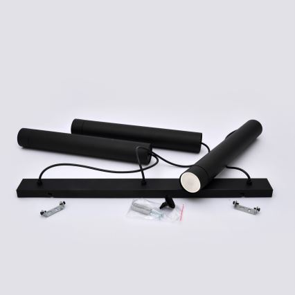 LED Висящ полилей TUBA 3xGU10/4,8W/230V черен