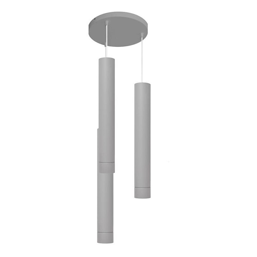 LED Висящ полилей TUBA 3xGU10/4,8W/230V сив