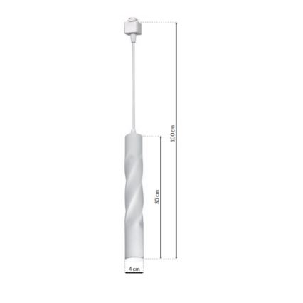 LED Висящ полилей за релсова система TRACK PENDANT LED/3W/230V бял