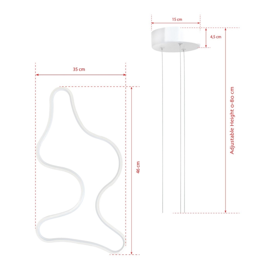 LED Висяща лампа ARTISAN LED/36W/230V 4000K бяла