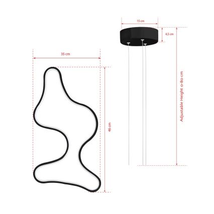 LED Висяща лампа ARTISAN LED/36W/230V 6500K черна