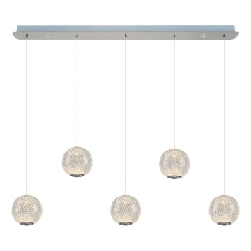 LED Висяща лампа CREMONA 5xLED/5W/230V 3000K матов хром