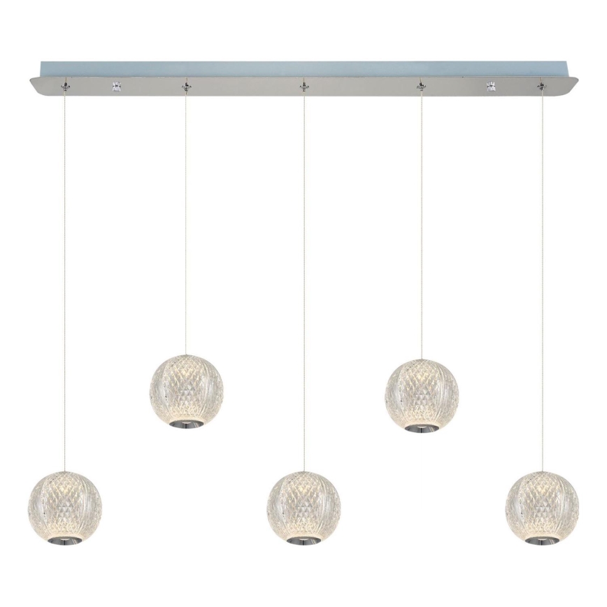 LED Висяща лампа CREMONA 5xLED/5W/230V 3000K матов хром