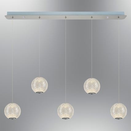 LED Висяща лампа CREMONA 5xLED/5W/230V 3000K матов хром