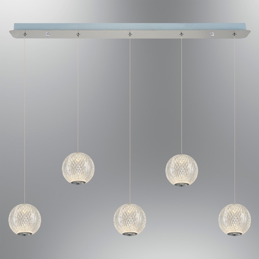 LED Висяща лампа CREMONA 5xLED/5W/230V 3000K матов хром