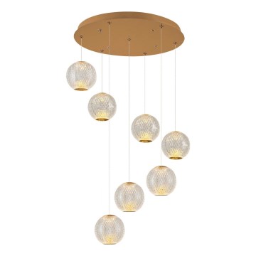 LED Висяща лампа CREMONA 7xLED/5W/230V 3000K златна