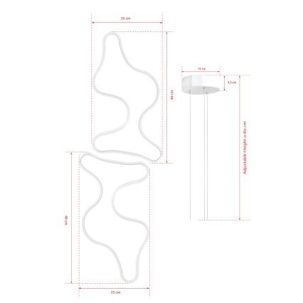 LED Висяща лампа DUPLE ARTISAN LED/80W/230V 6500K бяла