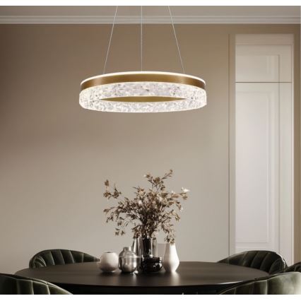 LED Висяща лампа FROZI LED/32W/230V с диаметър 50 см, златна