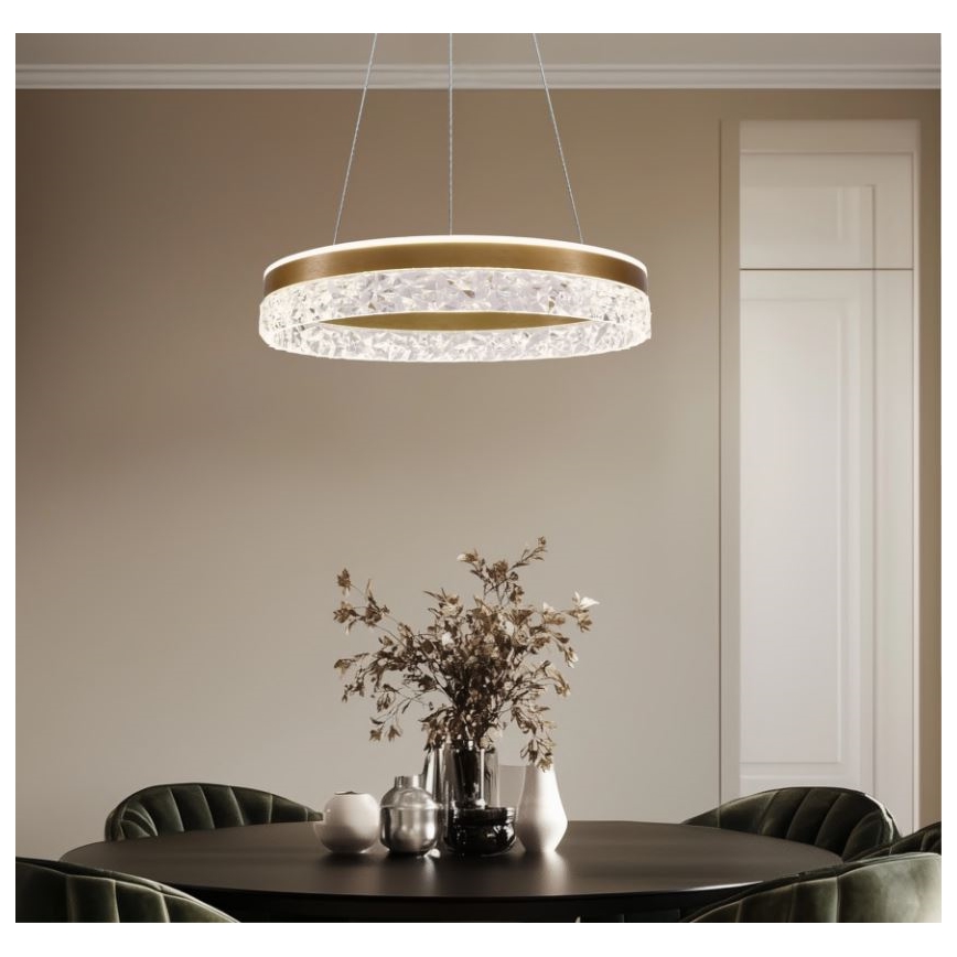 LED Висяща лампа FROZI LED/32W/230V с диаметър 50 см, златна
