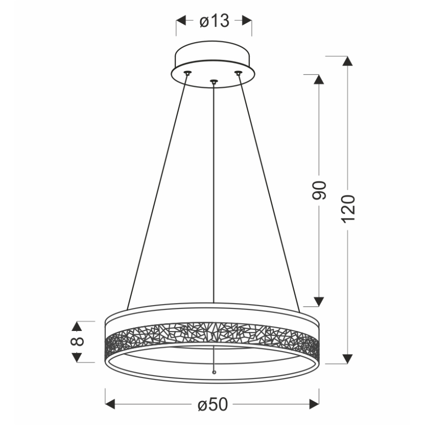 LED Висяща лампа FROZI LED/32W/230V с диаметър 50 см, златна