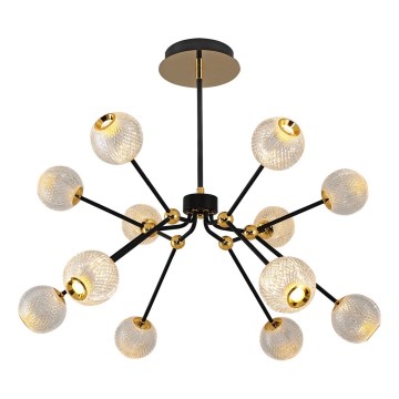 LED Висяща лампа GELA 12xLED/5W/230V 3000K черна/златна