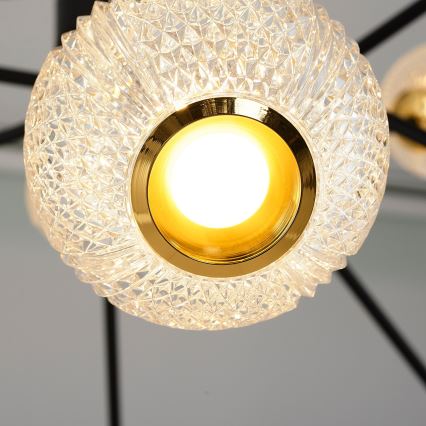LED Висяща лампа GELA 12xLED/5W/230V 3000K черна/златна