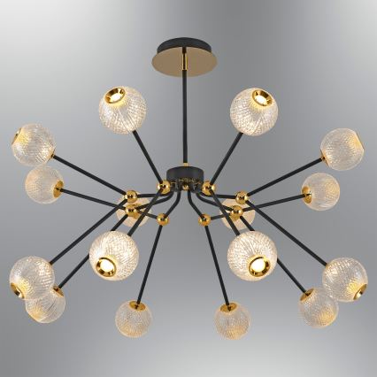 LED Висяща лампа GELA 16xLED/5W/230V 3000K черен/златен