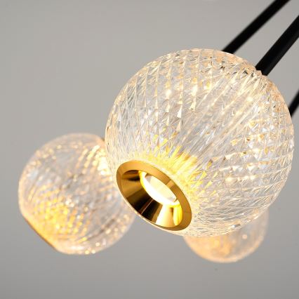 LED Висяща лампа GELA 16xLED/5W/230V 3000K черен/златен