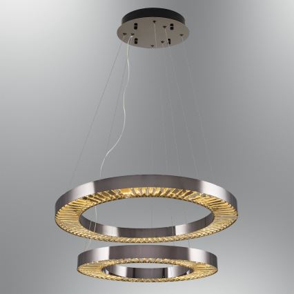 LED Висяща лампа JESI LED/140W/230V 3000K диаметър 100 см сребриста