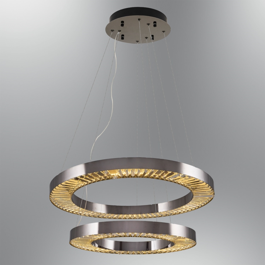 LED Висяща лампа JESI LED/140W/230V 3000K диаметър 100 см сребриста