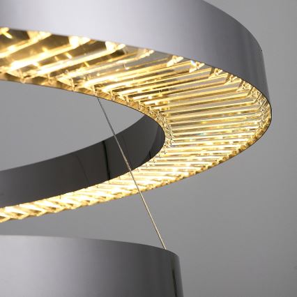 LED Висяща лампа JESI LED/140W/230V 3000K диаметър 100 см сребриста