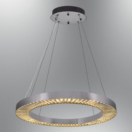 LED висяща лампа JESI LED/85W/230V 3000K Ø 80 см сребриста
