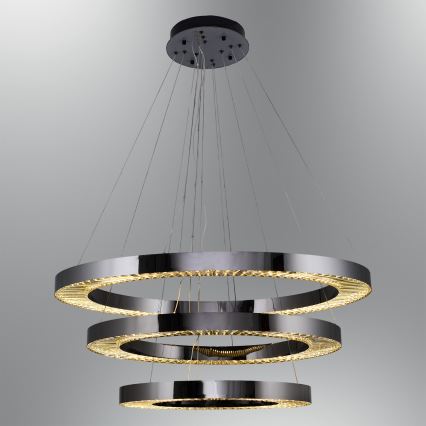 LED Висяща лампа JESI LED/99W/230V 3000K Ø 100 см Сребърна