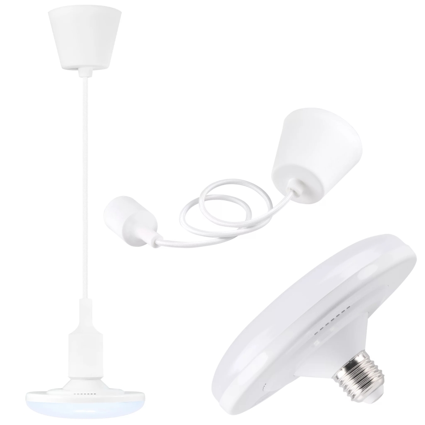 LED Висящи лампи KIKI 1xE27/10W/230V бяла
