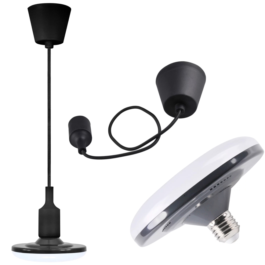 LED Висящи лампи KIKI 1xE27/10W/230V черно