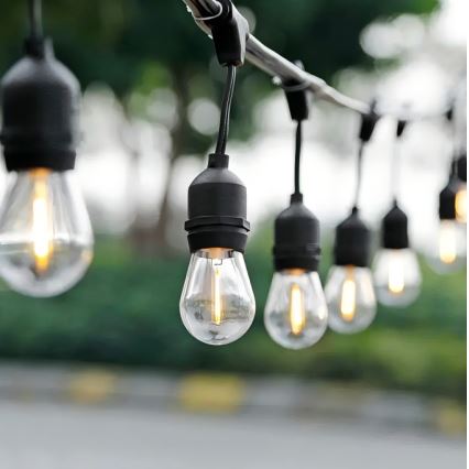 LED Външна декоративна верига 10xE27/1W/230V 10 м IP65 черна