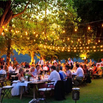 LED Външна декоративна верига 10xE27/1W/230V 10 м IP65 черна